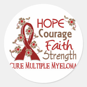 Hope Courage Faith Sterkte 3 Multiple Myeloma Ronde Sticker