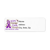Hope Courage Faith Sterkte 3 Pancreatic Cancer Etiket (Voorkant)