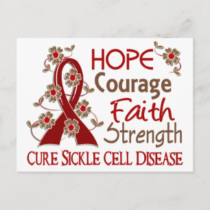 Hope Courage Faith Sterkte 3 Sickle Cell Disease Briefkaart