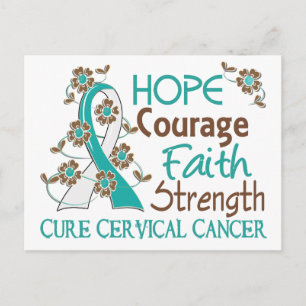 Hope Courage Faith Strength 3 Cervical Cancer Briefkaart