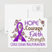 Hope Courage Faith Strength 3 Chiari Malformation Briefkaart (Voorkant / Achterkant)