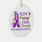 Hope Courage Faith Strength 3 Chiari Malformation Keramisch Ornament (Rechts)