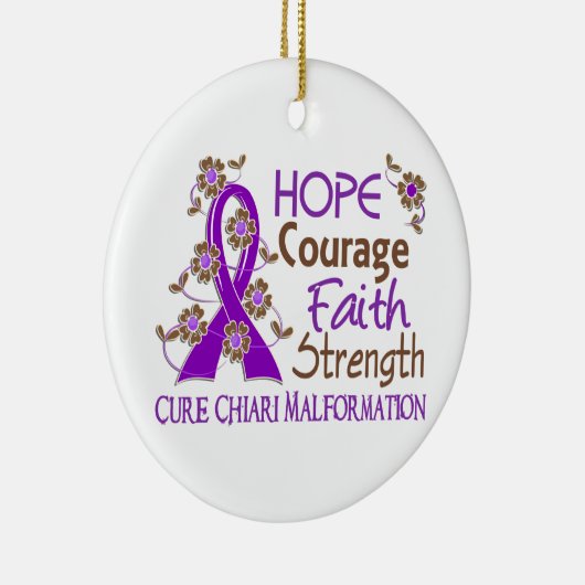 Hope Courage Faith Strength 3 Chiari Malformation Keramisch Ornament (Rechts)