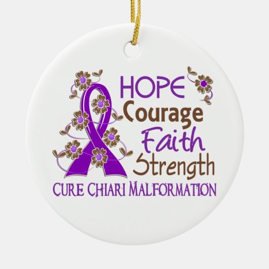Hope Courage Faith Strength 3 Chiari Malformation Keramisch Ornament (Voorkant)