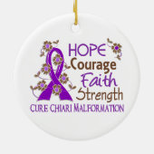 Hope Courage Faith Strength 3 Chiari Malformation Keramisch Ornament (Achterkant)