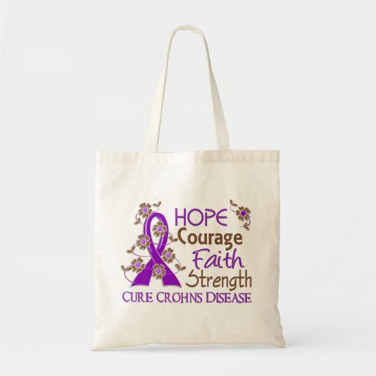 Hope Courage Faith Strength 3 Crohn's Disease Tote Bag (Voorkant)