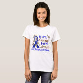 Hope Courage Faith Strength 3 Huntington's Disease T-shirt (Voorkant volledig)