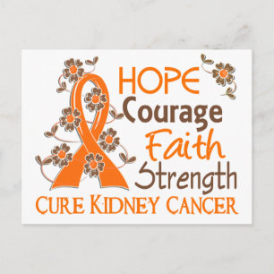 Hope Courage Faith Strength 3 Kidney Cancer Briefkaart