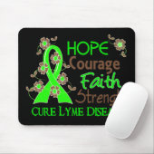 Hope Courage Faith Strength 3 Lyme Disease Muismat (Met muis)