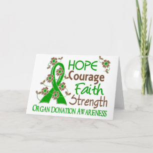 Hope Courage Faith Strength 3 Organ Donation Kaart