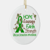 Hope Courage Faith Strength 3 Organ Donation Keramisch Ornament (Rechts)