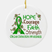 Hope Courage Faith Strength 3 Organ Donation Keramisch Ornament (Achterkant)