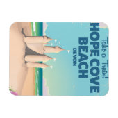 Hope Cove Beach Devon Vintage reisposter Magneet (Horizontaal)