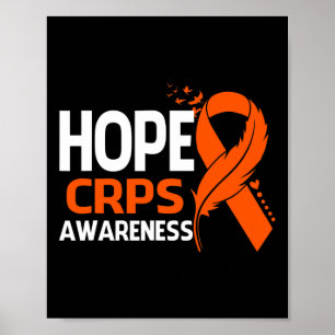 Hope CRPS Awareness Month Oranje Ribbon Feather Su Poster