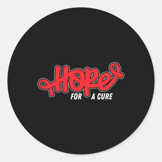 Hope Cure- Sikkelcelanemie Awareness Supporter Ronde Sticker (Voorkant)