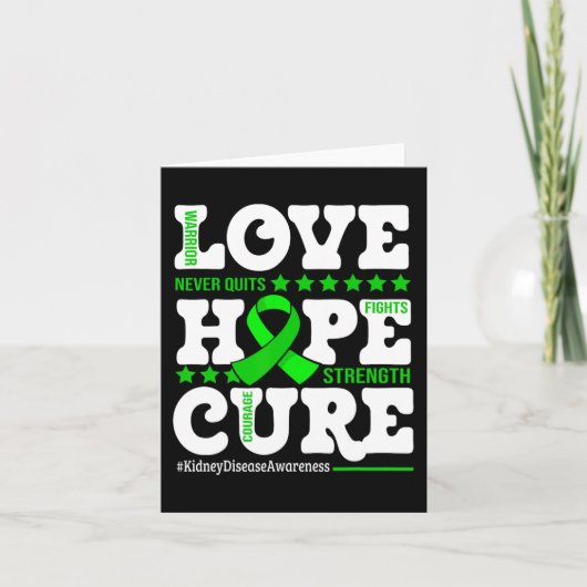 Hope Cure Warrior Nierziekte Awareness Ondersteuni Kaart (Voorkant)