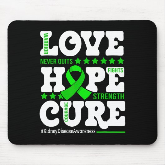 Hope Cure Warrior Nierziekte Awareness Ondersteuni Muismat (Voorkant)