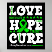 Hope Cure Warrior Nierziekte Awareness Ondersteuni Poster (Voorkant)
