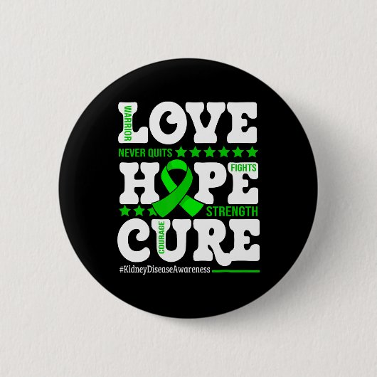 Hope Cure Warrior Nierziekte Awareness Ondersteuni Ronde Button 5,7 Cm (Voorkant)