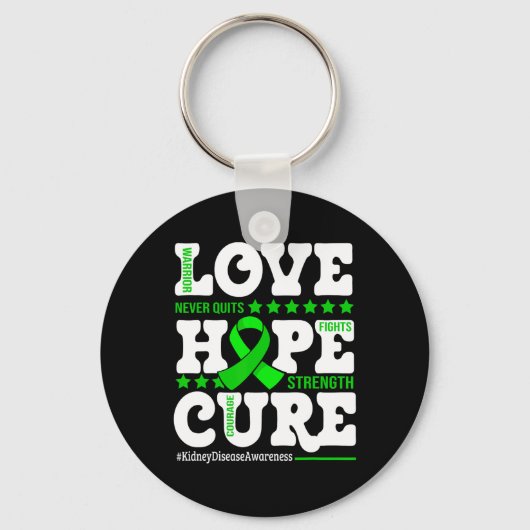Hope Cure Warrior Nierziekte Awareness Ondersteuni Sleutelhanger (Voorkant)