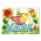 Hope - Cute Bird Print Foto Afdruk (Voorkant)