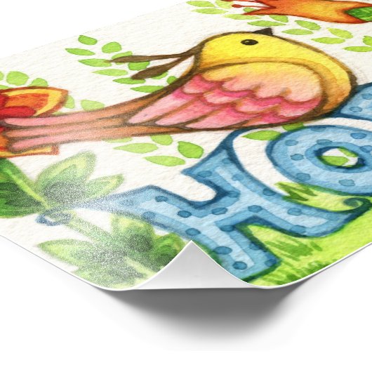 Hope - Cute Bird Print Foto Afdruk (Hoek)