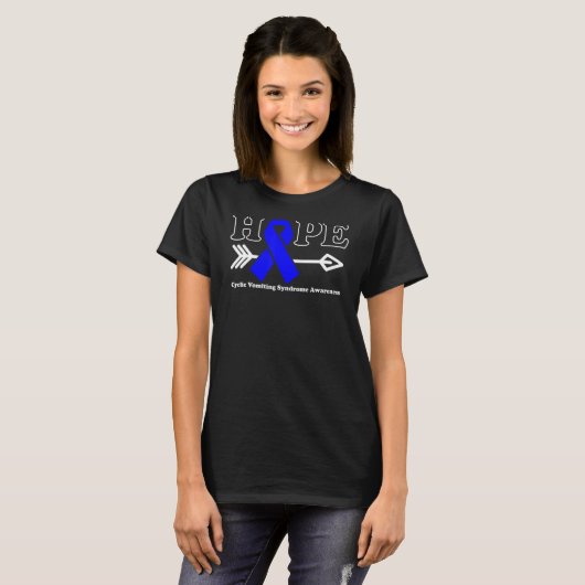 Hope Cyclic Braving Syndrome Awareness Blue Ribb T-shirt (Voorkant volledig)