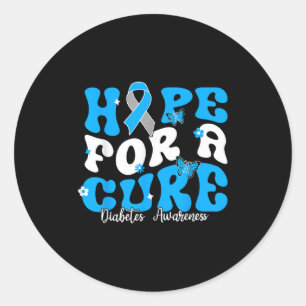 Hope Diabetes Awareness Ribbon Diabetisch Type 1 Ronde Sticker