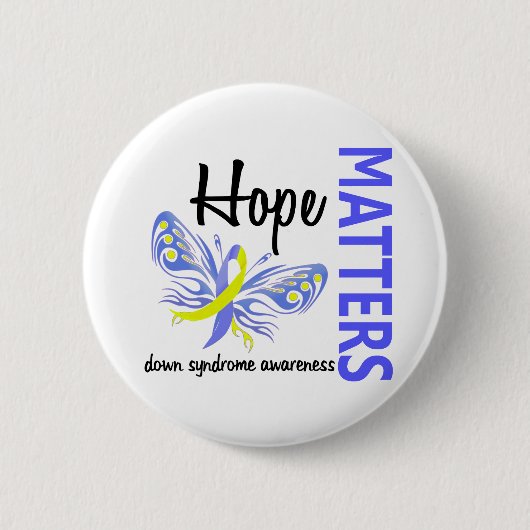 Hope doet Butterfly Down Syndrome Ronde Button 5,7 Cm (Voorkant)