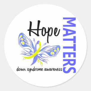 Hope doet Butterfly Down Syndrome Ronde Sticker