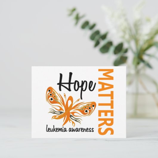 Hope doet butterfly leukemie briefkaart (Staand voorkant)