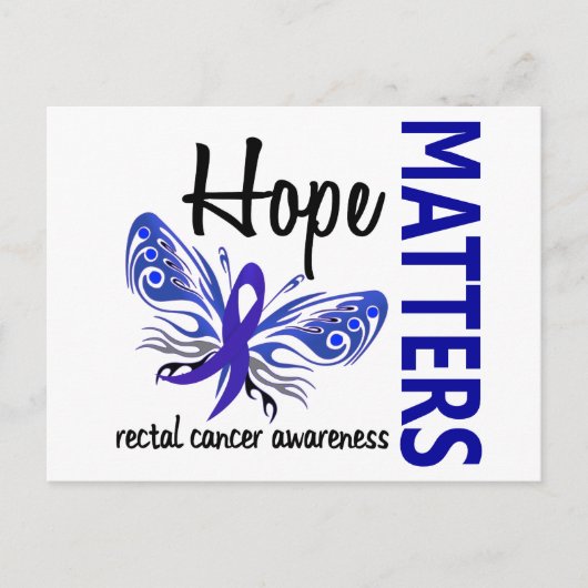 Hope doet Butterfly Rectal Cancer Briefkaart (Voorkant)