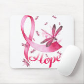 Hope Dragonfly Breast Cancer Awareness T-Shirt Muismat (Met muis)