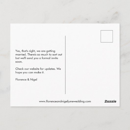 Hope Dream Photo Wedding Sla de datum op Briefkaart (Achterkant)