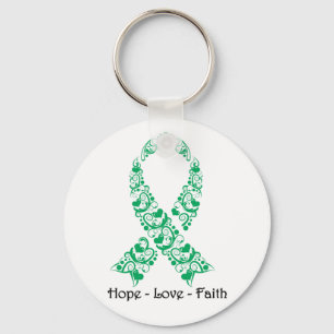 Hope Emerald Green Awareness Rib Sleutelhanger