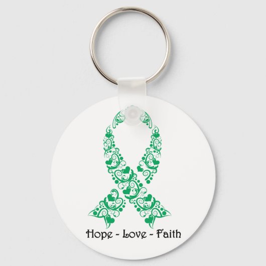 Hope Emerald Green Awareness Rib Sleutelhanger (Voorkant)
