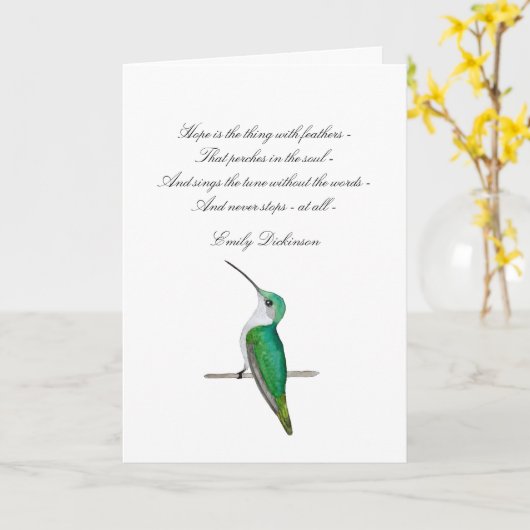 Hope Emily Dickinson Dank u Kaart (Gele Bloem)