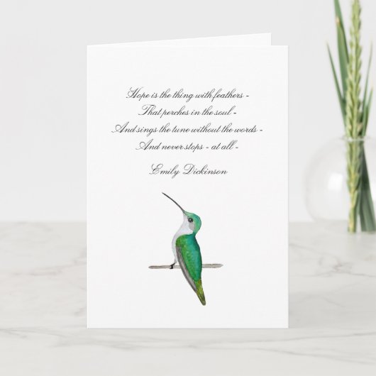 Hope Emily Dickinson Note Kaart (Voorkant)