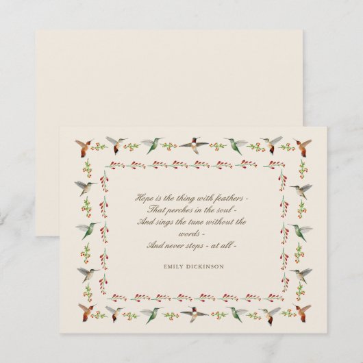 Hope Emily Dickinson Notitiekaartje (Voorkant / Achterkant)