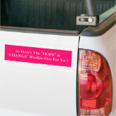 "HOPE" en "CHANGE" roze Bumpersticker (Op Truck)