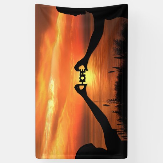 Hope en Faith Sunset Spandoek (Verticaal)