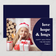 Hope en Hugs | Lijst met kromme foto van Navy Blue