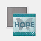 "Hope Endures" (Mooie blauwe vlinder) Magnet (Voorkant / Achterkant)