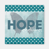 "Hope Endures" (Mooie blauwe vlinder) Magnet (Voorkant)