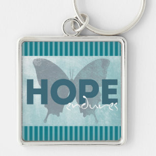 "Hope Endures": prachtig blauw Sleutelhanger voor 
