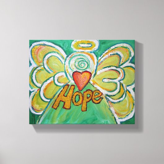 Hope Engel Woord Kunst Verpakt Canvas Afdruk (Voorkant)