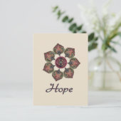 HOPE Fabric Collage Flower Red en Blue Briefkaart (Staand voorkant)