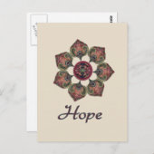 HOPE Fabric Collage Flower Red en Blue Briefkaart (Voorkant / Achterkant)