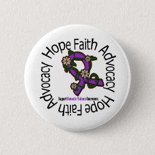 Hope Faith Advocacy Domestic Violence Ronde Button 5,7 Cm