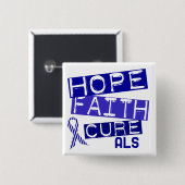 HOPE FAITH CURE ALS VIERKANTE BUTTON 5,1 CM (Voorkant /achterkant)
